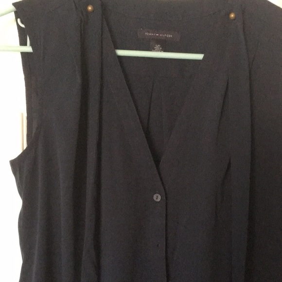 Tommy Hilfiger sleeveless navy blouse - Picture 2 of 5